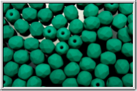 B�hm. Glasschliffperle, feuerpol., 4mm, white, alabaster, neon emerald, 50 Stk.